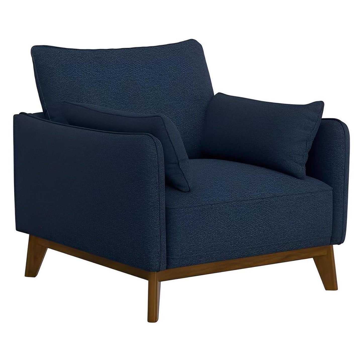 CHAIR W / WOOD BASE - NAVY - MID CENTURY-MODERN (2-Pack)