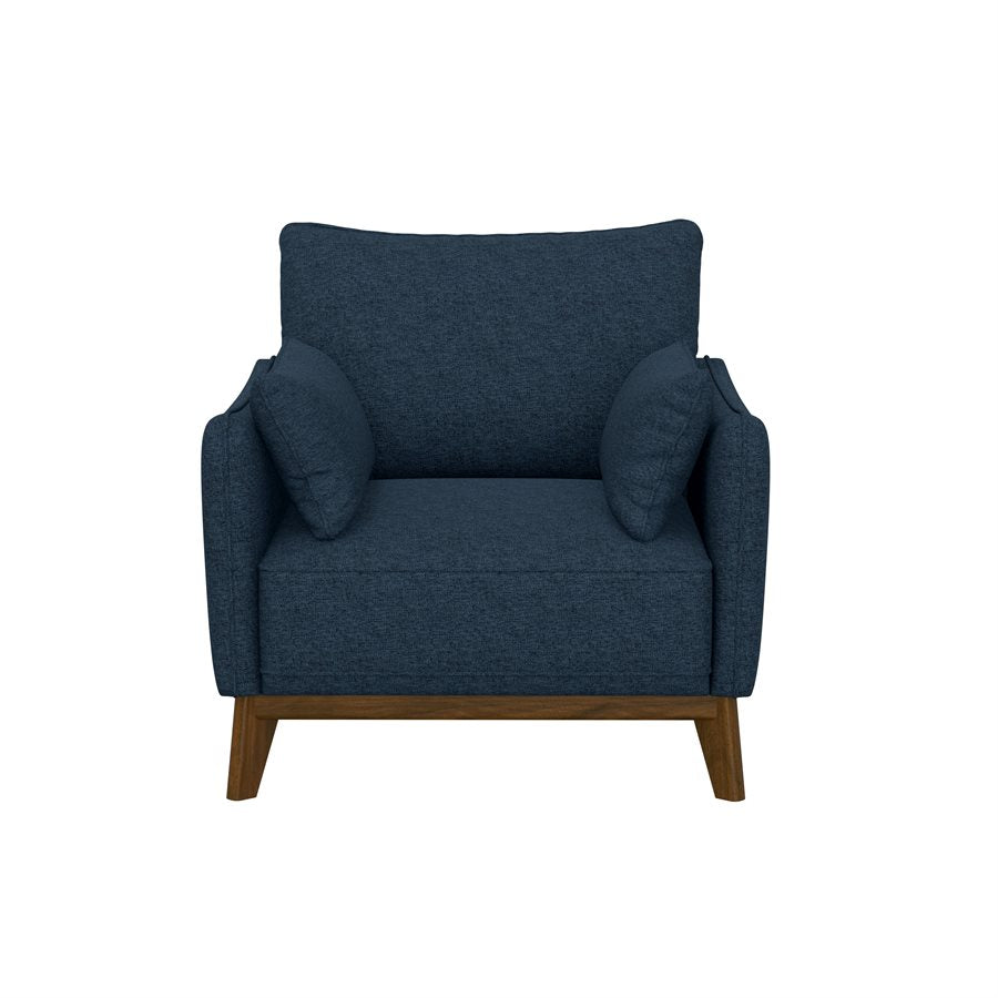 CHAIR W / WOOD BASE - NAVY - MID CENTURY-MODERN (2-Pack)