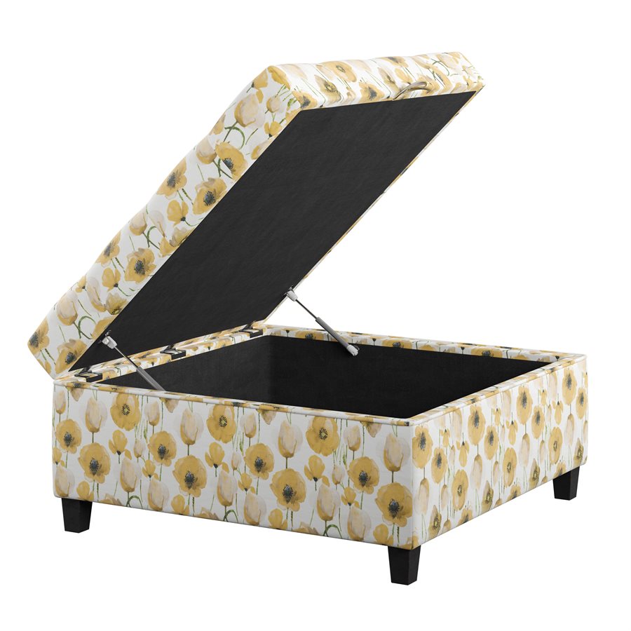 STORAGE COCKTAIL OTTOMAN-FLORAL