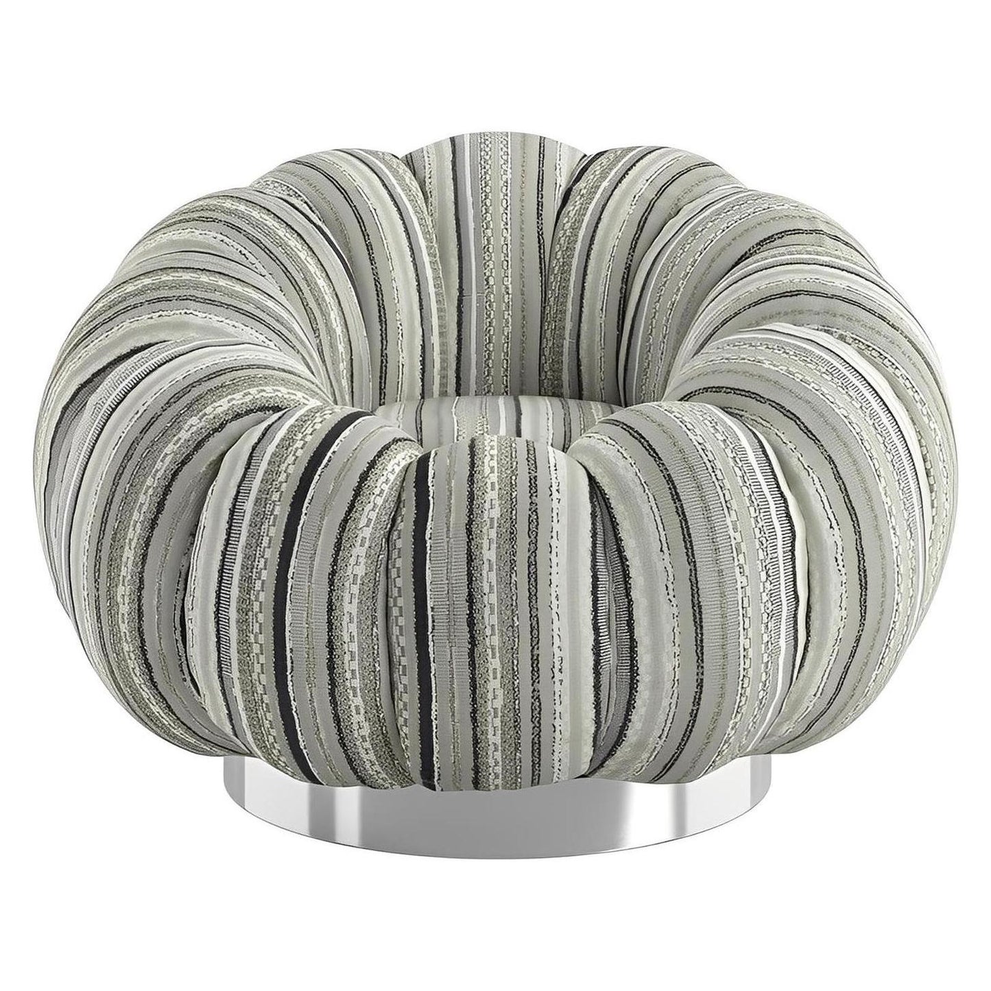 Pumpkin Swivel Black and Gray Striped Fabric Contemporary Chair Spring Support (2-Pack)
