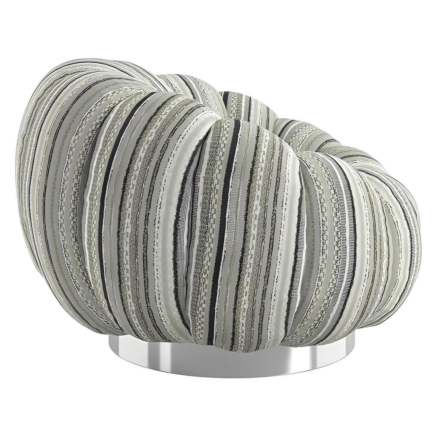 Pumpkin Swivel Black and Gray Striped Fabric Contemporary Chair Spring Support (2-Pack)