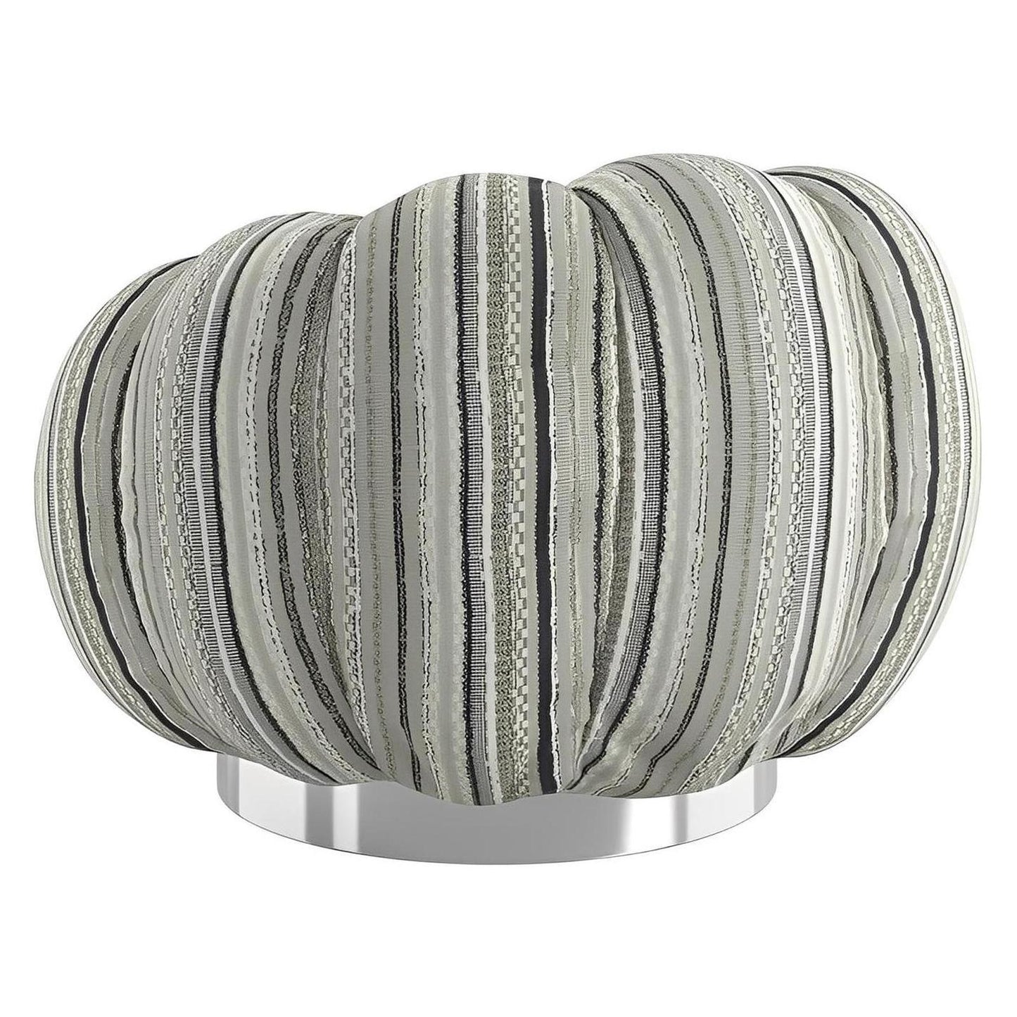 Pumpkin Swivel Black and Gray Striped Fabric Contemporary Chair Spring Support (2-Pack)