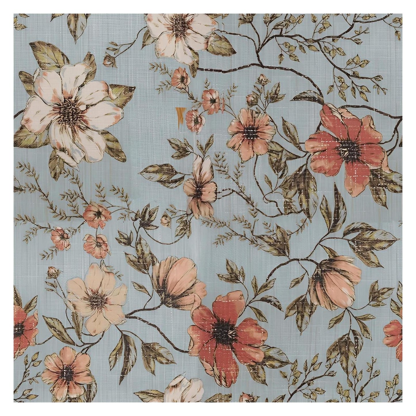 Recycled Pink Floral Velvet Mid-Century Modern Chair Spring Support (2-Pack)