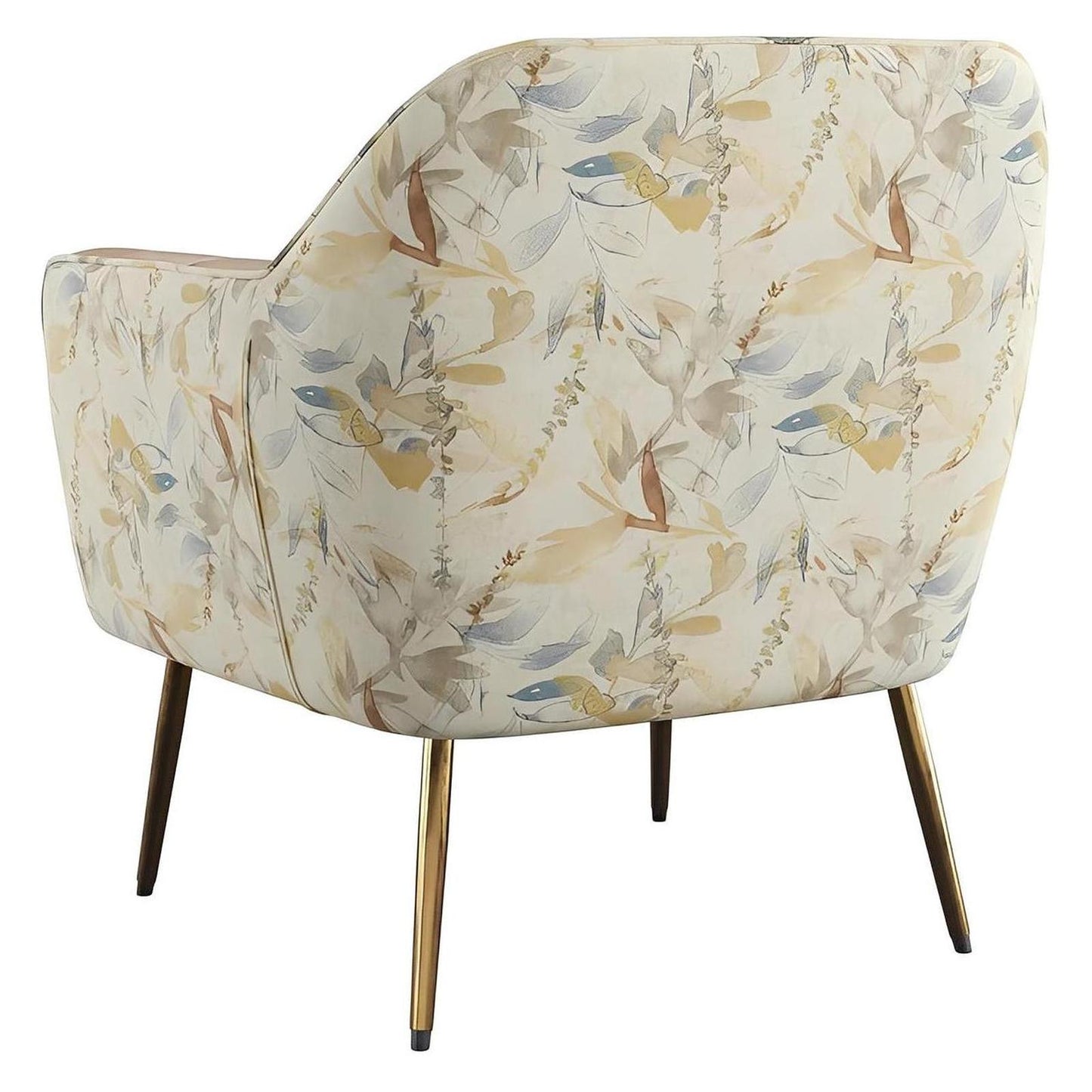 Vintage Saddle Floral Faux Leather Mid-Century Modern Chair Spring Support (2-Pack)