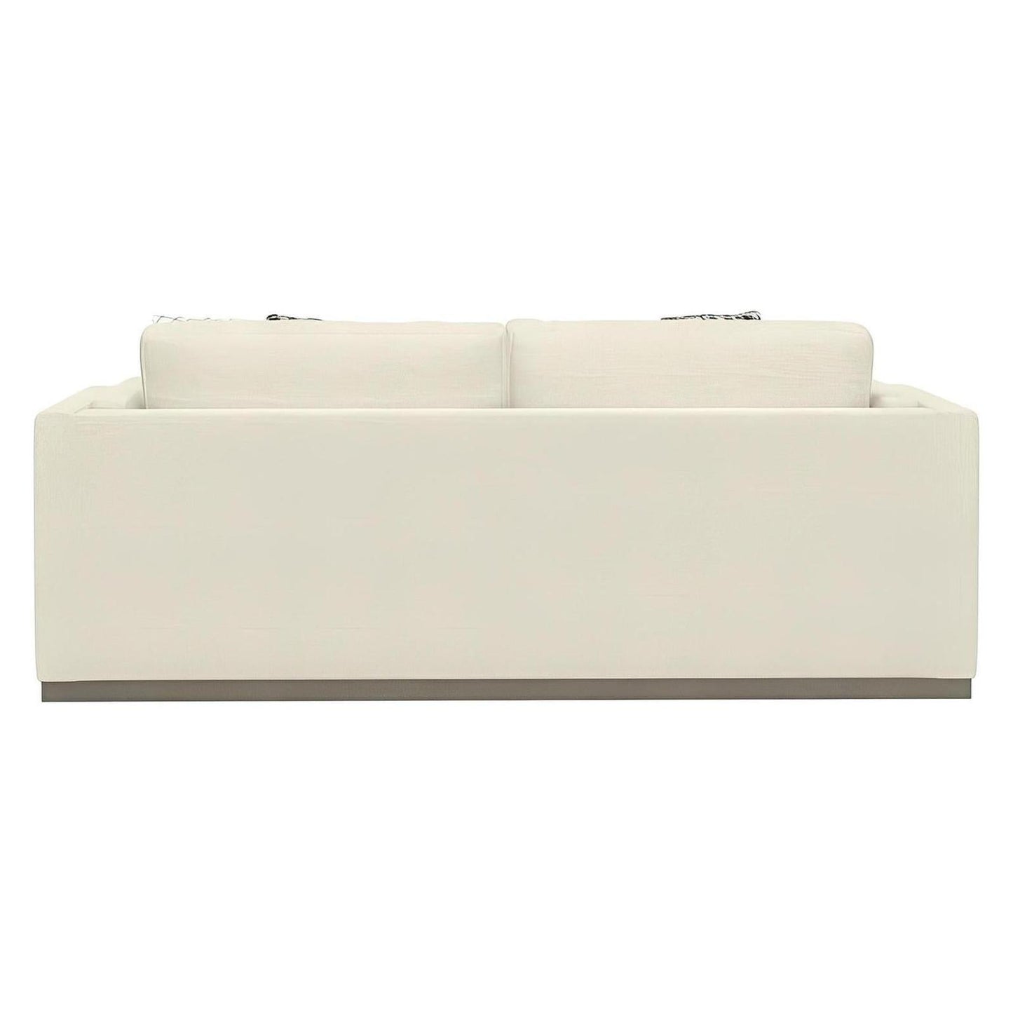 SOFA W / WOOD BASE & 4 PILLOWS - CREAM
