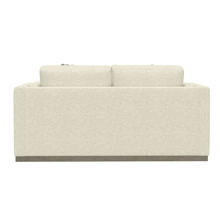 LOVESEAT W / WOOD BASE & 4 PILLOWS - CREAM