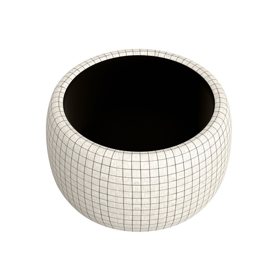 STORAGE OTTOMAN W / WOOD TOP - PLAID
