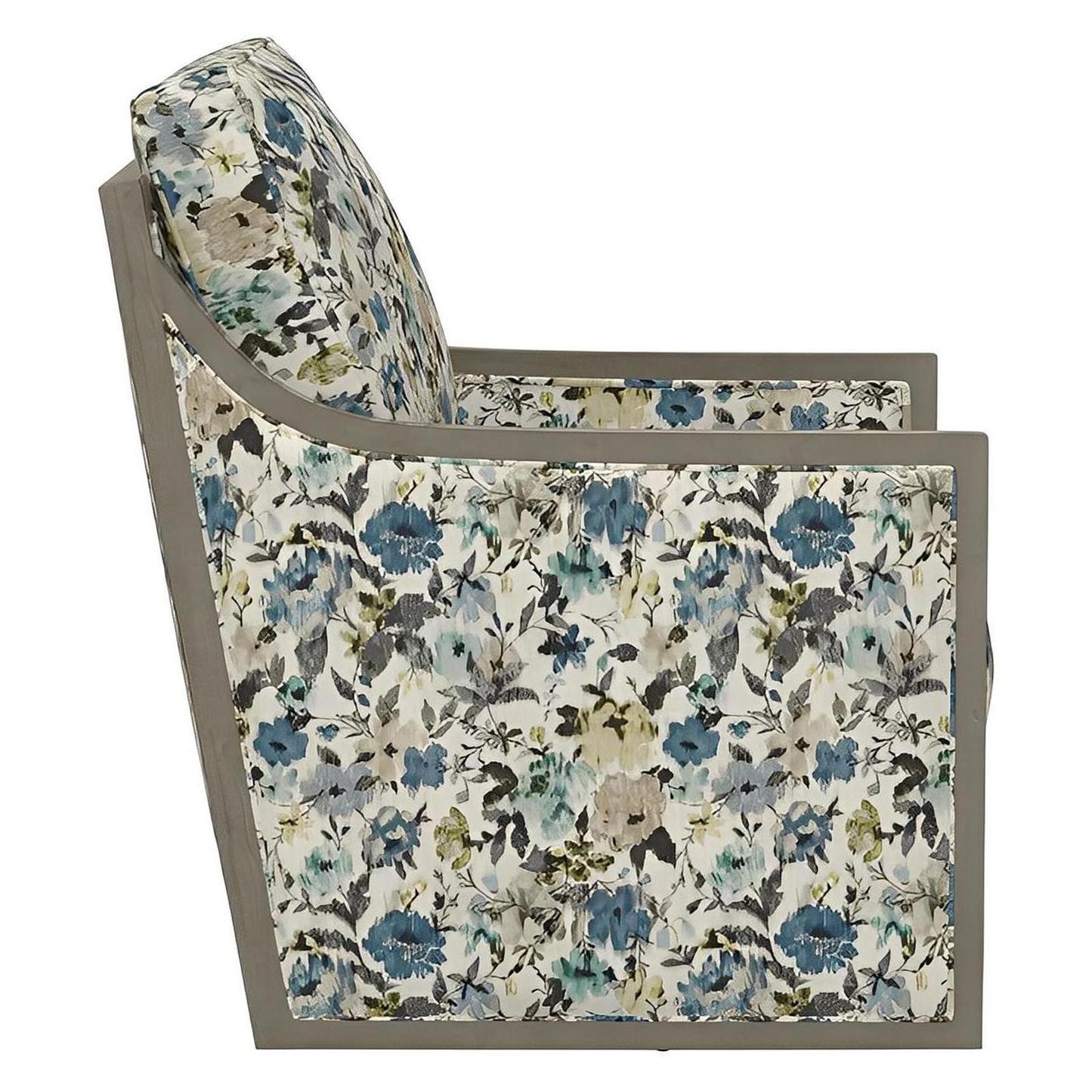 Floral Fabric Swivel Accent Chair Spring Support Pocketed Coil Seat Wood Trim (2-Pack)