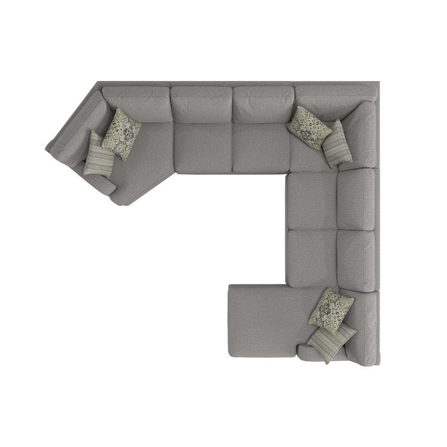 ANALIESE - MODULAR 5PC L-SHAPED SECTIONAL W / 6 PILLOWS  - LT GRAY
