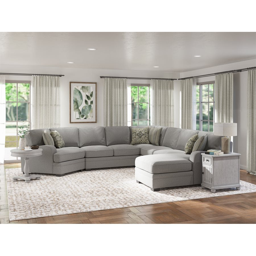 ANALIESE - MODULAR 5PC L-SHAPED SECTIONAL W / 6 PILLOWS  - LT GRAY