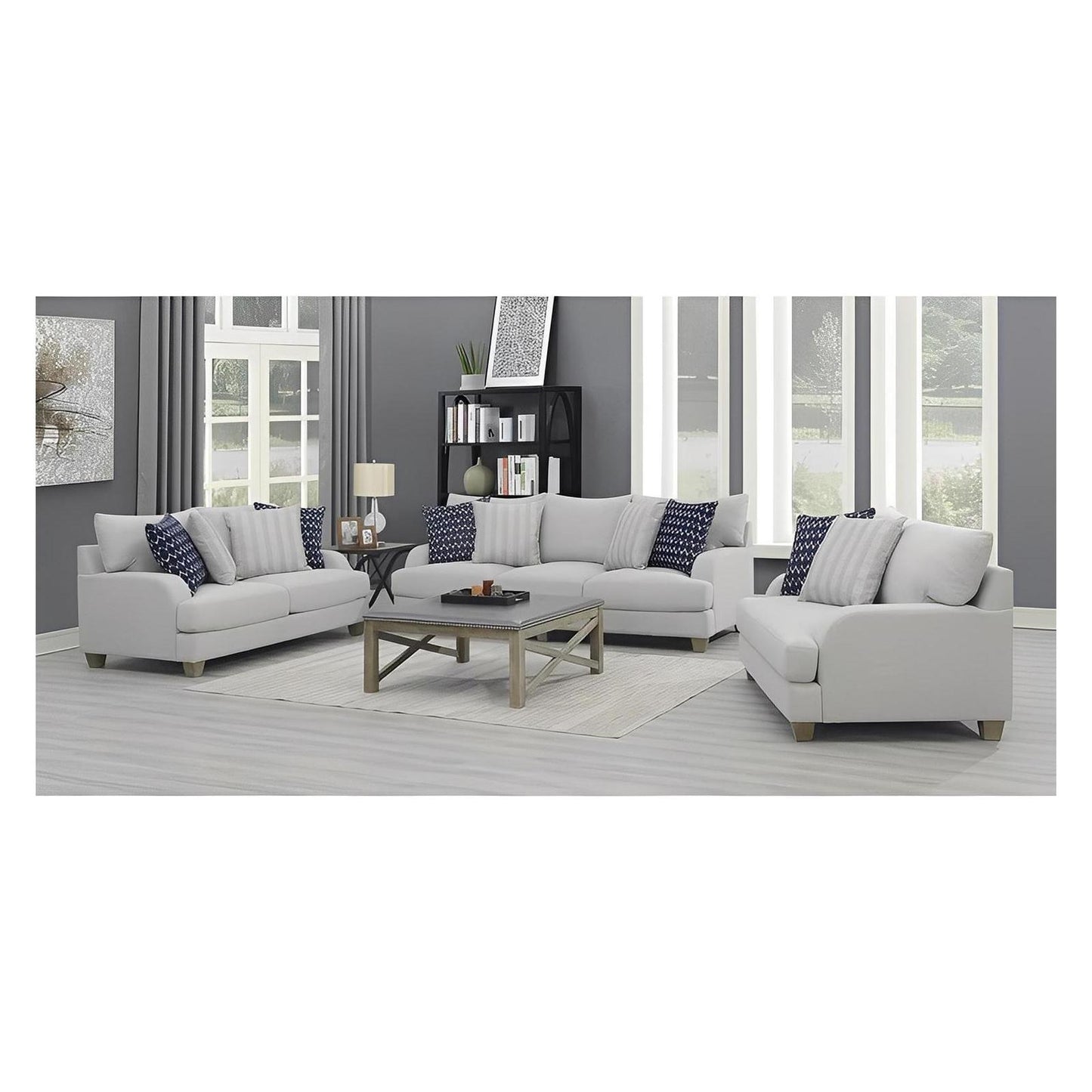 SOFA W / 4 PILLOWS-GREY