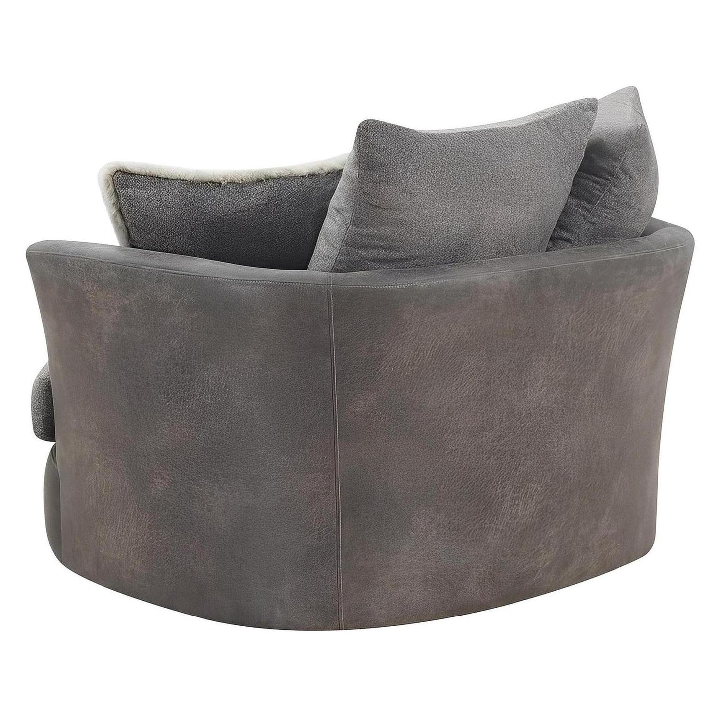 Grey Fabric Accent Chair Spring Support Pocketed Coil Seat (2-Pack)