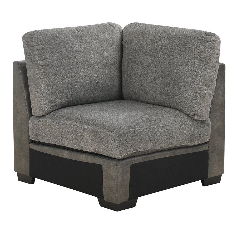 TAMPA - 4PC L-SHAPED SECTIONAL -CHAISE - 9 PILLOWS - GRAY