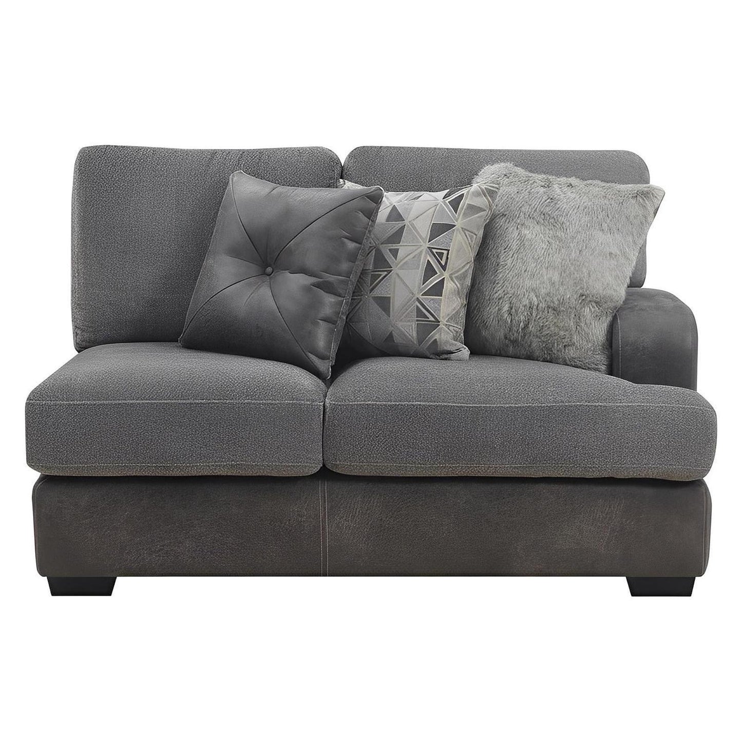 TAMPA - 4PC L-SHAPED SECTIONAL -CHAISE - 9 PILLOWS - GRAY