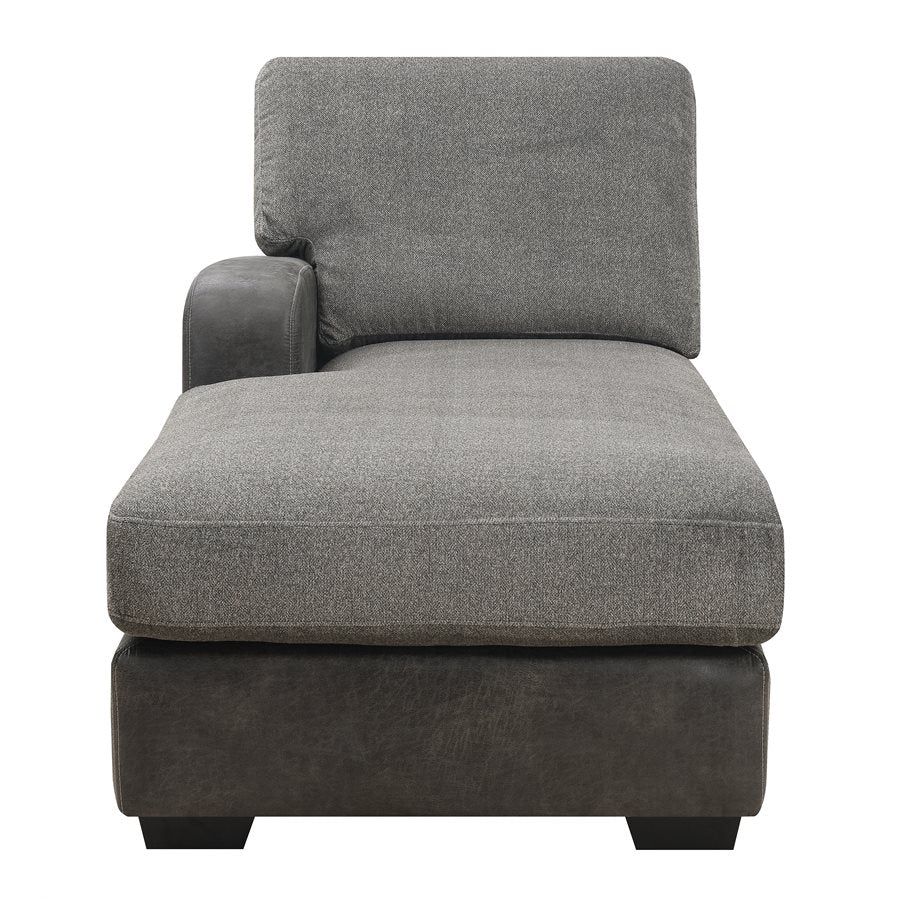 TAMPA - 4PC L-SHAPED SECTIONAL -CHAISE - 9 PILLOWS - GRAY