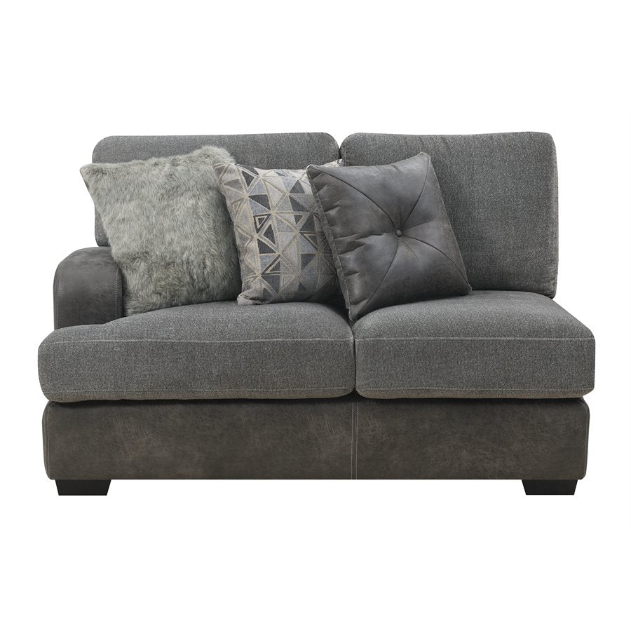 TAMPA - 2PC L-SHAPED SECTIONAL - CHAISE - 6 PILLOWS GRAY