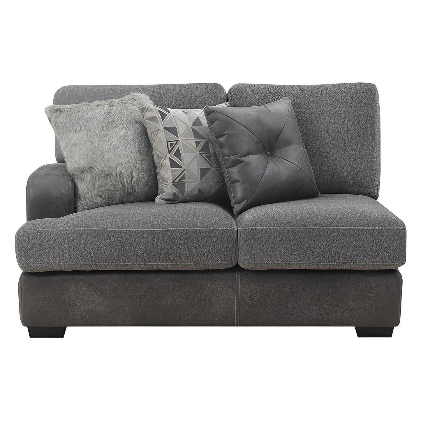 TAMPA - 2PC L-SHAPED SECTIONAL - CHAISE - 6 PILLOWS GRAY