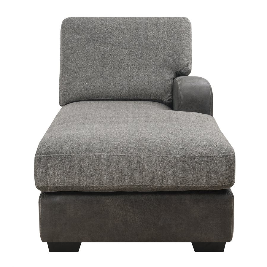 TAMPA - 2PC L-SHAPED SECTIONAL - CHAISE - 6 PILLOWS GRAY