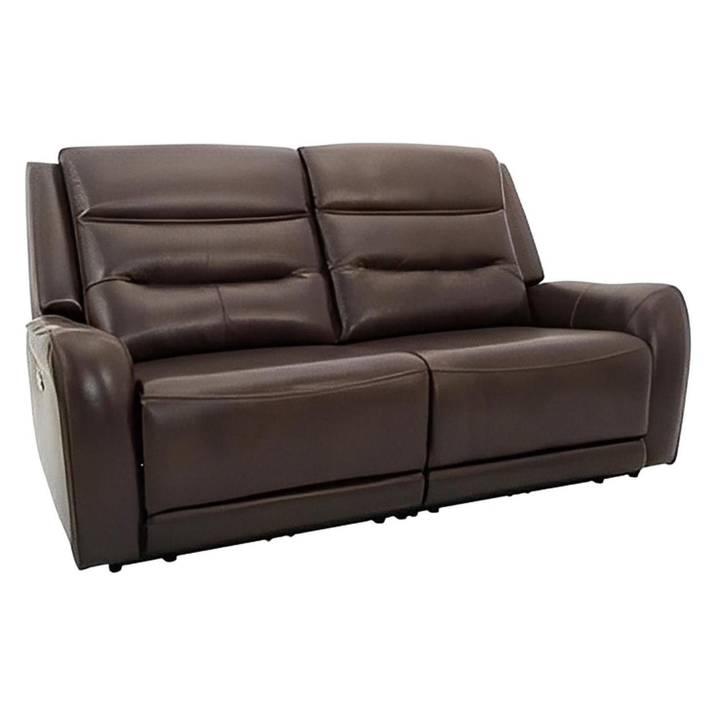 2PC - DUAL POWER LOVESEAT W / 2 RECLINERS - BROWN LEATHER