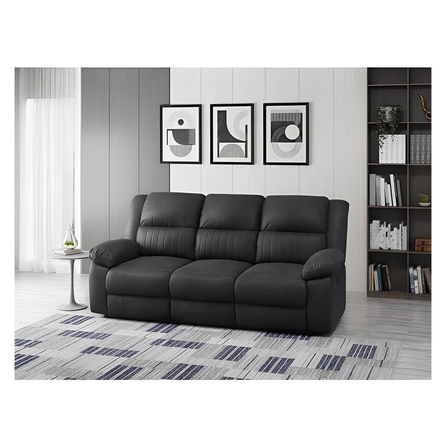 MOTION SOFA - BLACK - 2 Recliners
