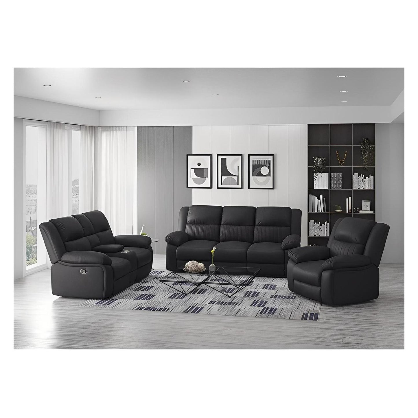 SWIVEL GLIDER RECLINER - BLACK