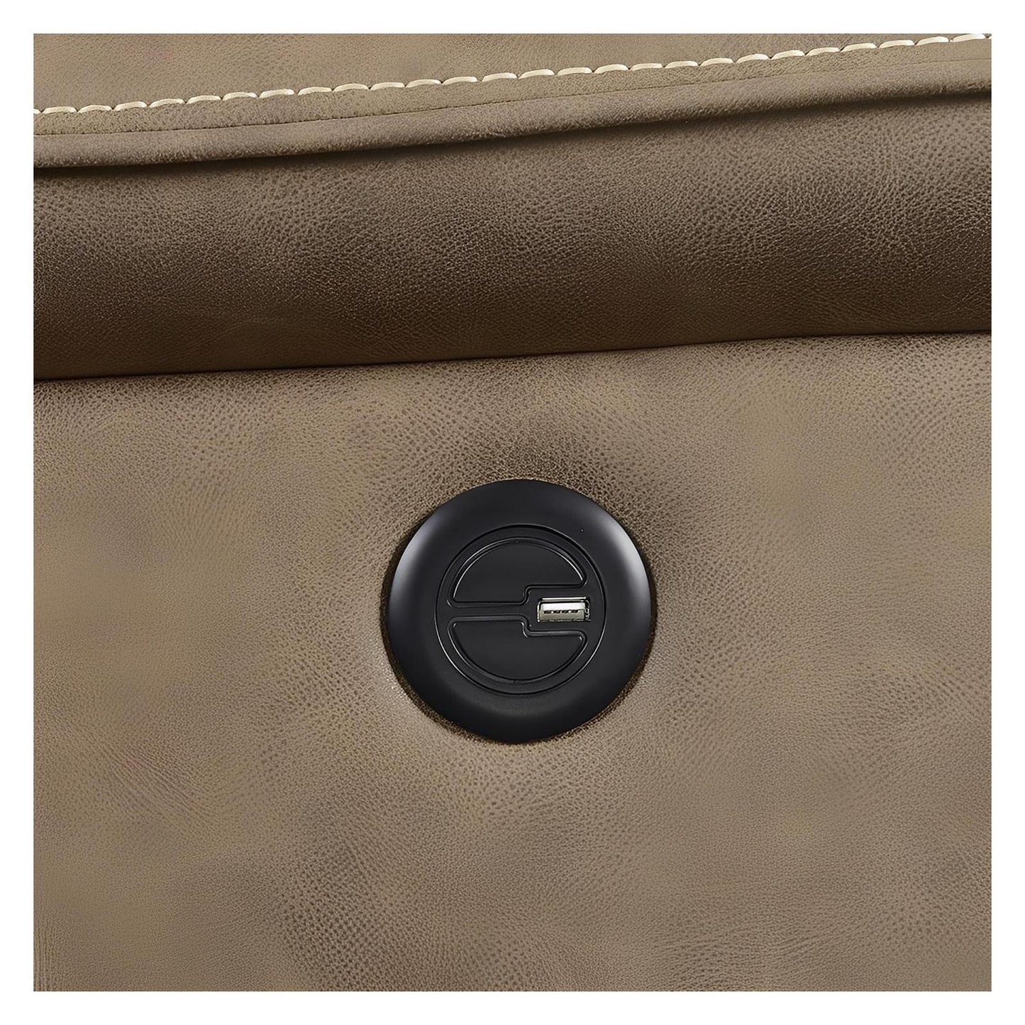 LOVESEAT WITH POWER CONSOLE - USB POWER OUTLET - LIGHT BROWN - 2 Recliners