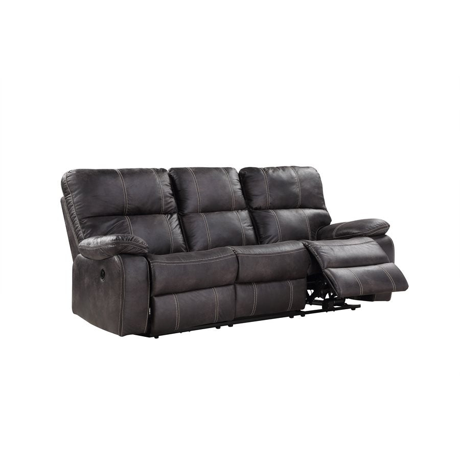 POWER SOFA W / USB POWER OUTLET - GREY - 2 Recliners
