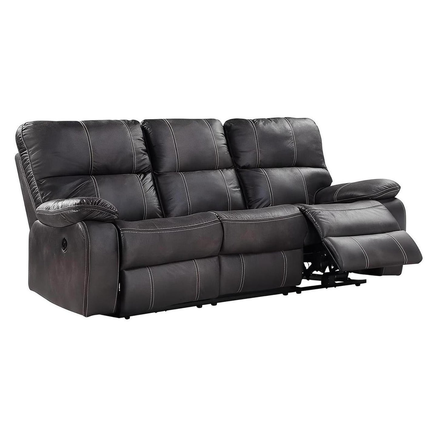 POWER SOFA W / USB POWER OUTLET - GREY - 2 Recliners