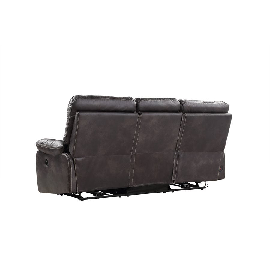 POWER SOFA W / USB POWER OUTLET - GREY - 2 Recliners
