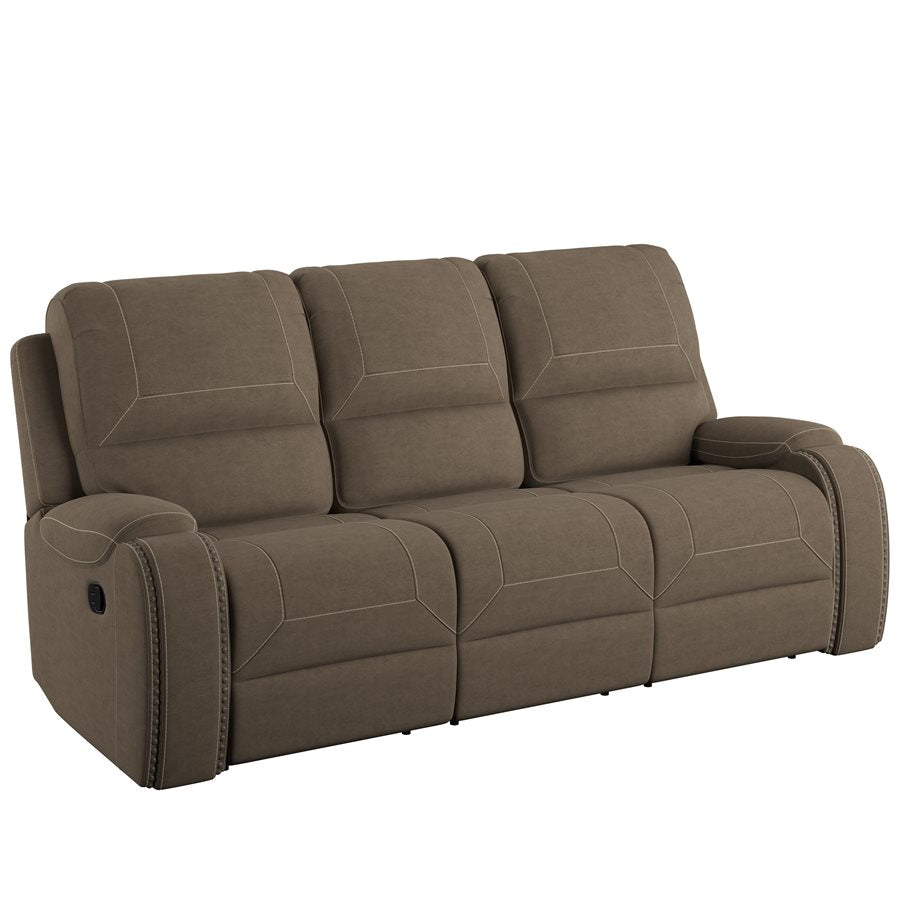 MOTION SOFA W / DROPDOWN TABLE & USB - BROWN - 2 Recliners