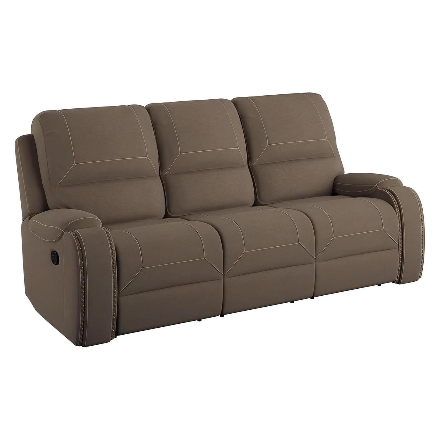 MOTION SOFA W / DROPDOWN TABLE & USB - BROWN - 2 Recliners
