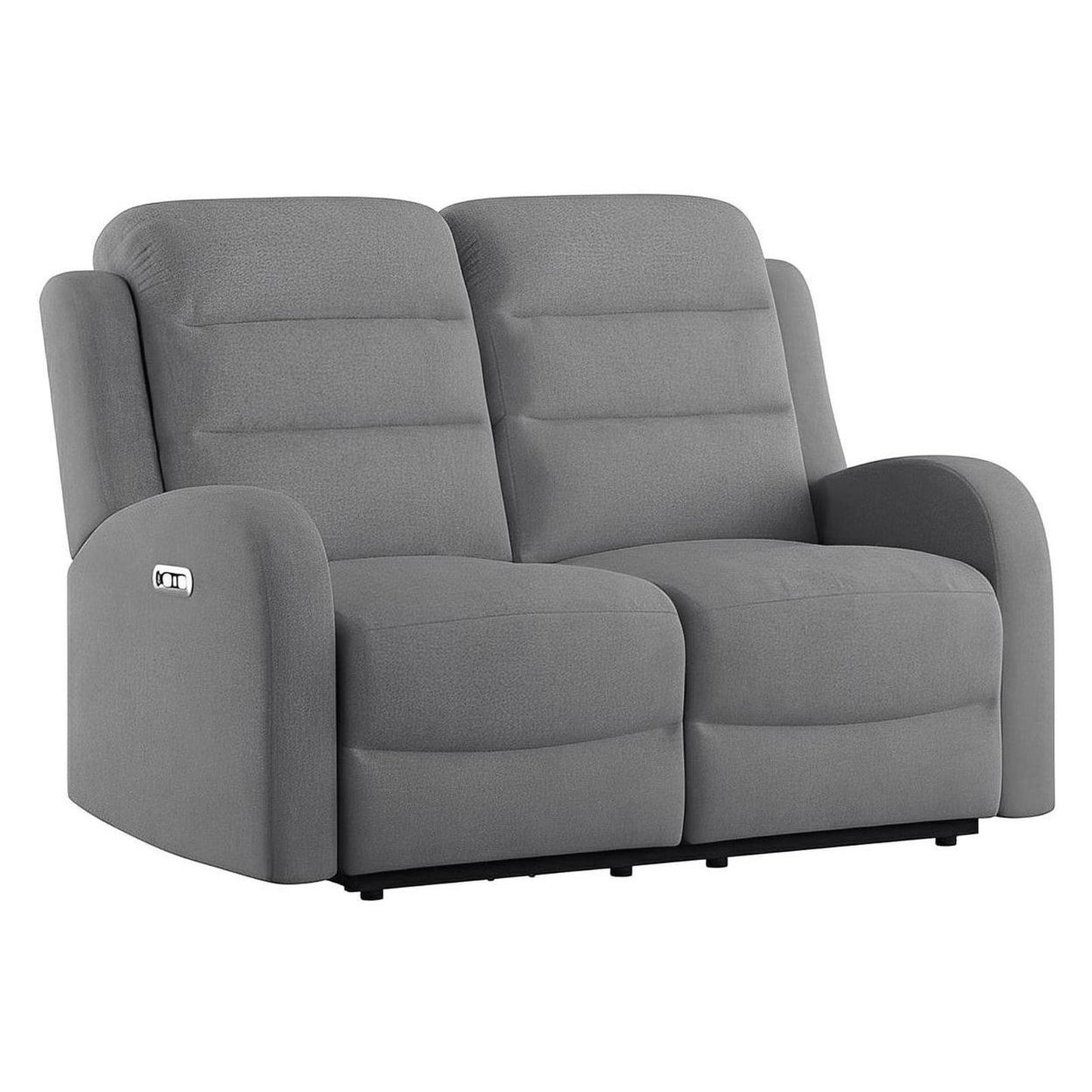 POWER LOVESEAT W / 2 POWER HEADREST - GREY - 2 Recliners