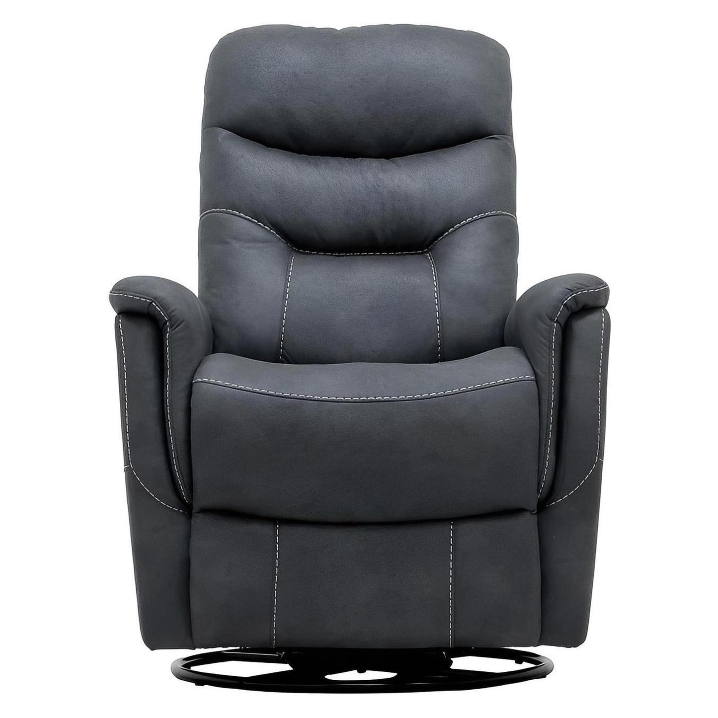 Charcoal Faux Leather Accent Chair Motion Glider Swivel Recliner