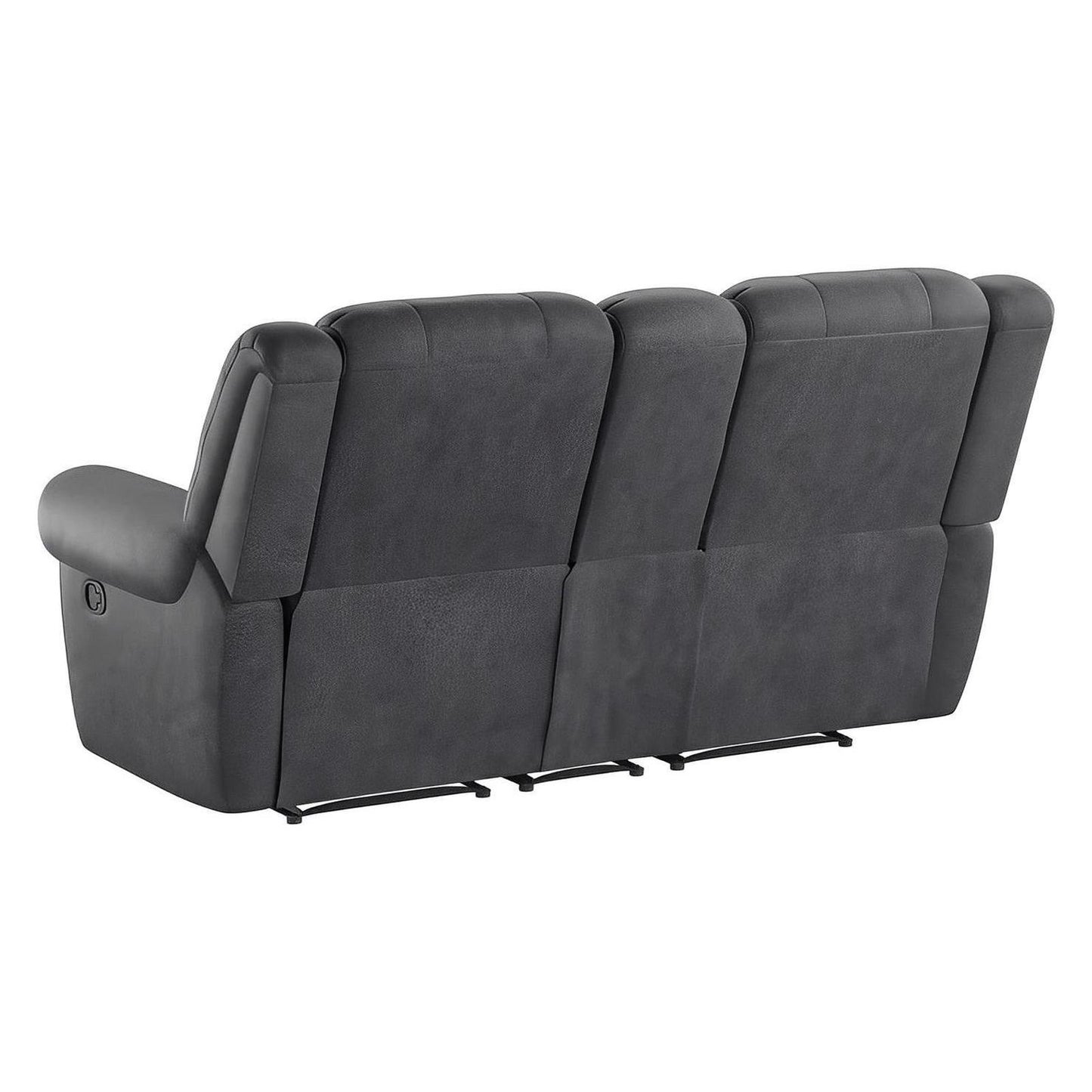 MOTION GLIDER LOVESEAT W / CONSOLE - GREY - 2 Recliners