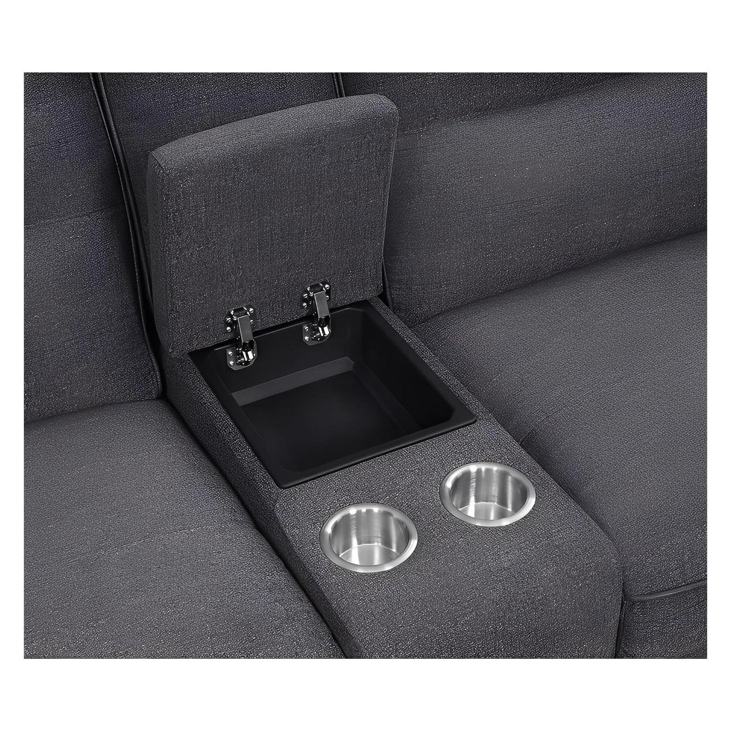 ALBERTA 6PC SECTIONAL - GREY - 3 Recliners - Console