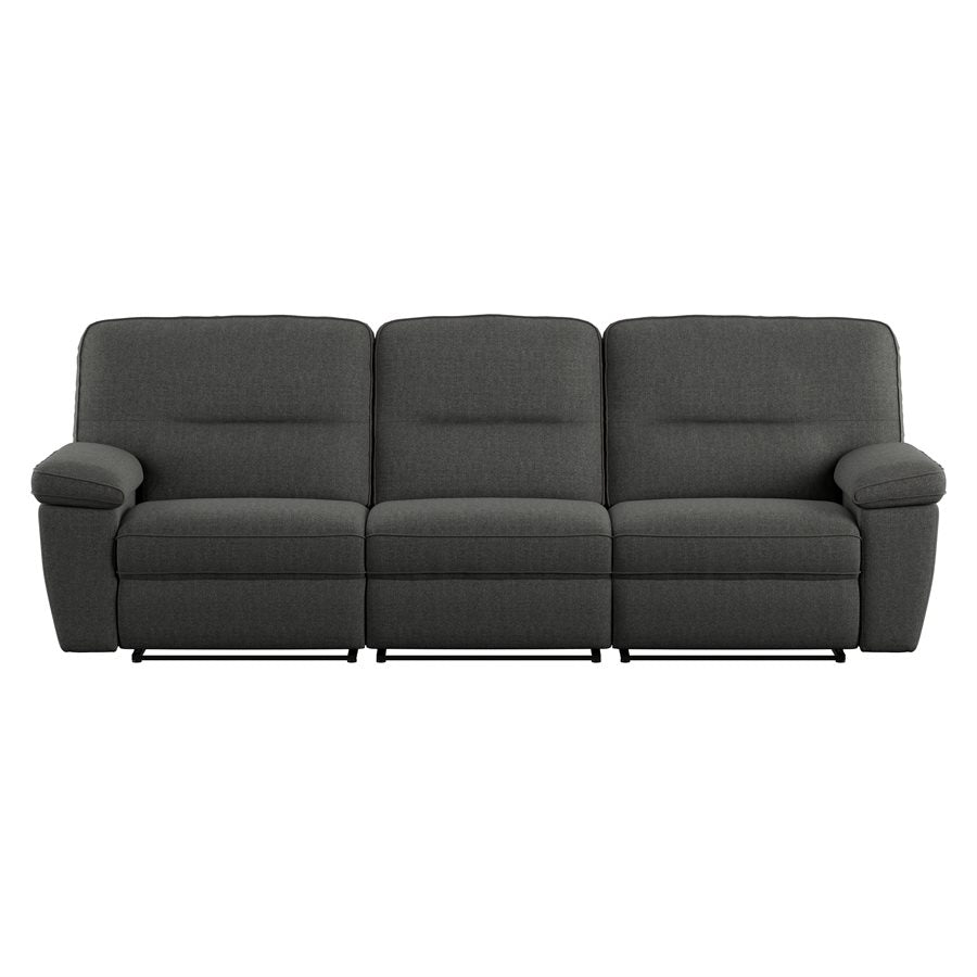 ALBERTA - 3PC SOFA - GREY - 3 Recliners
