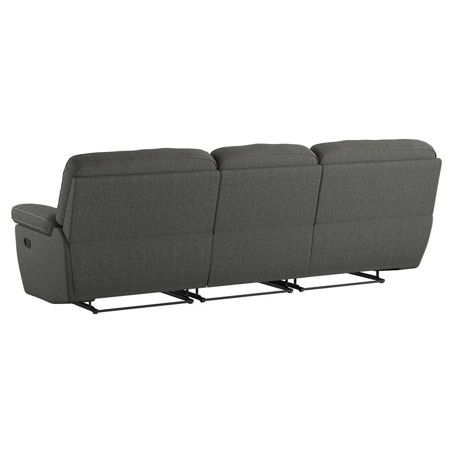 ALBERTA - 3PC SOFA - GREY - 3 Recliners