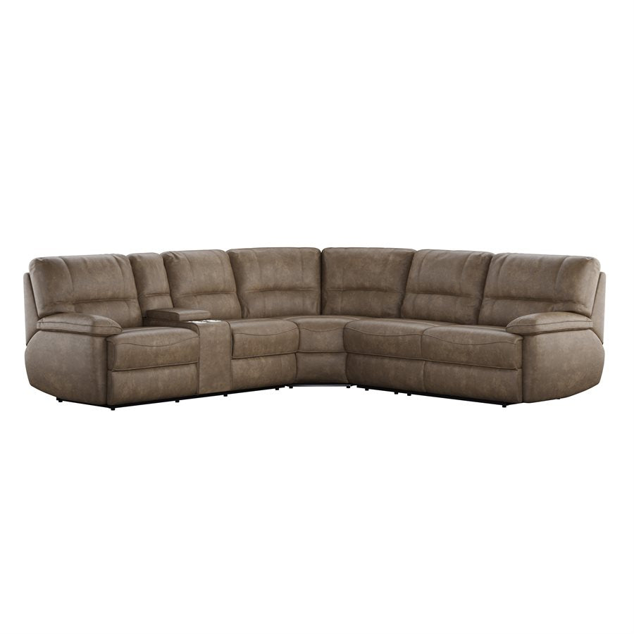 AURORA-3PC 3-POWER RECLINING SECTIONAL-BROWN
