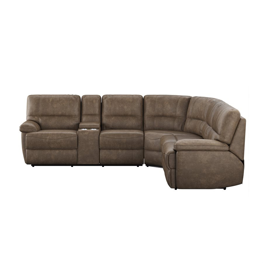 AURORA-3PC 3-POWER RECLINING SECTIONAL-BROWN