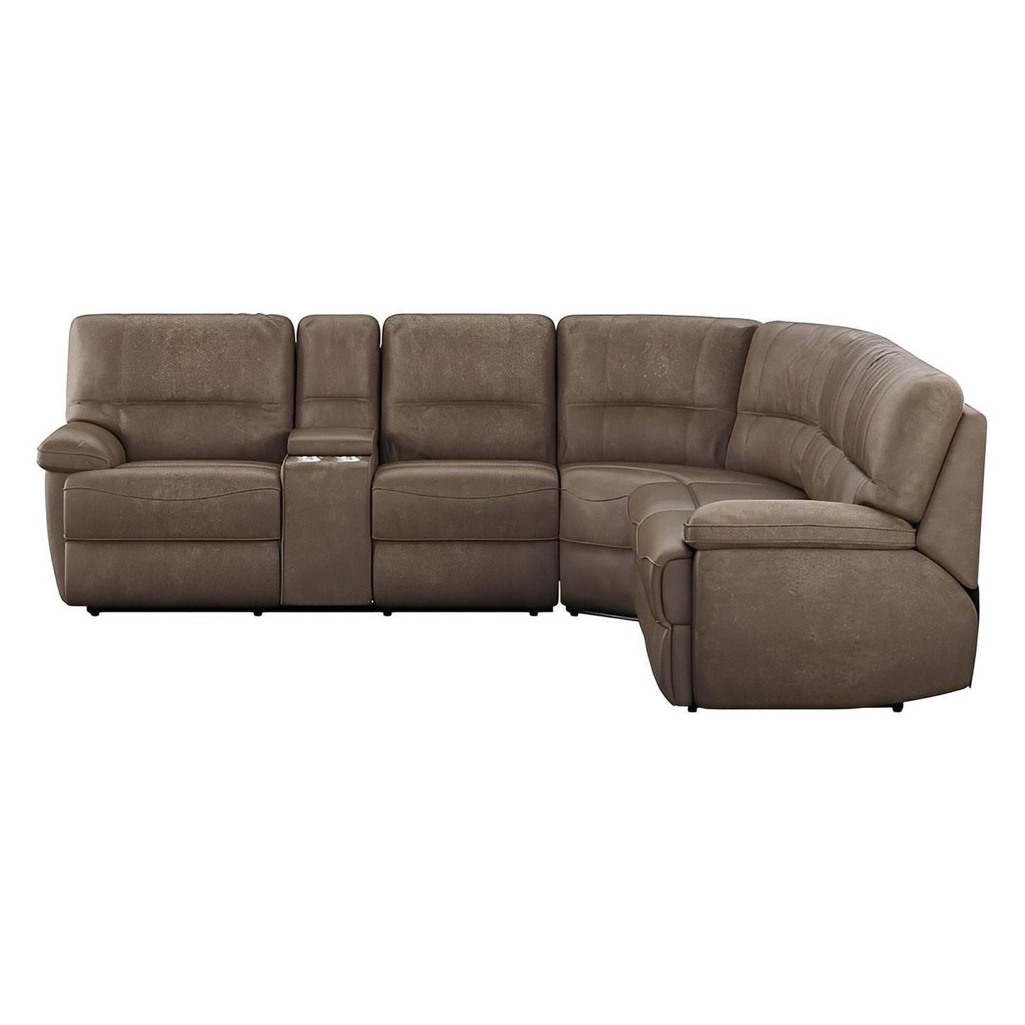 AURORA-3PC 3-POWER RECLINING SECTIONAL-BROWN