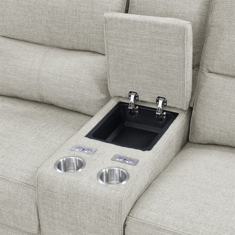 MEDFORD-3PC 3-POWER RECLINING SECTIONAL - TAN