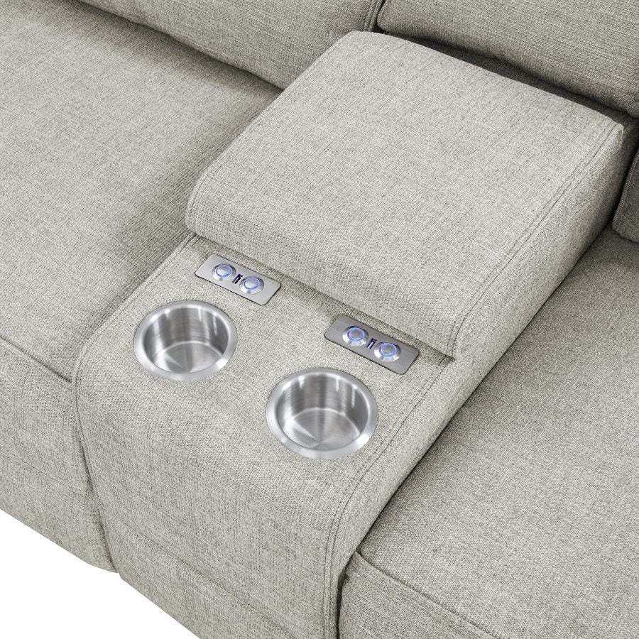 MEDFORD-3PC 3-POWER RECLINING SECTIONAL - TAN