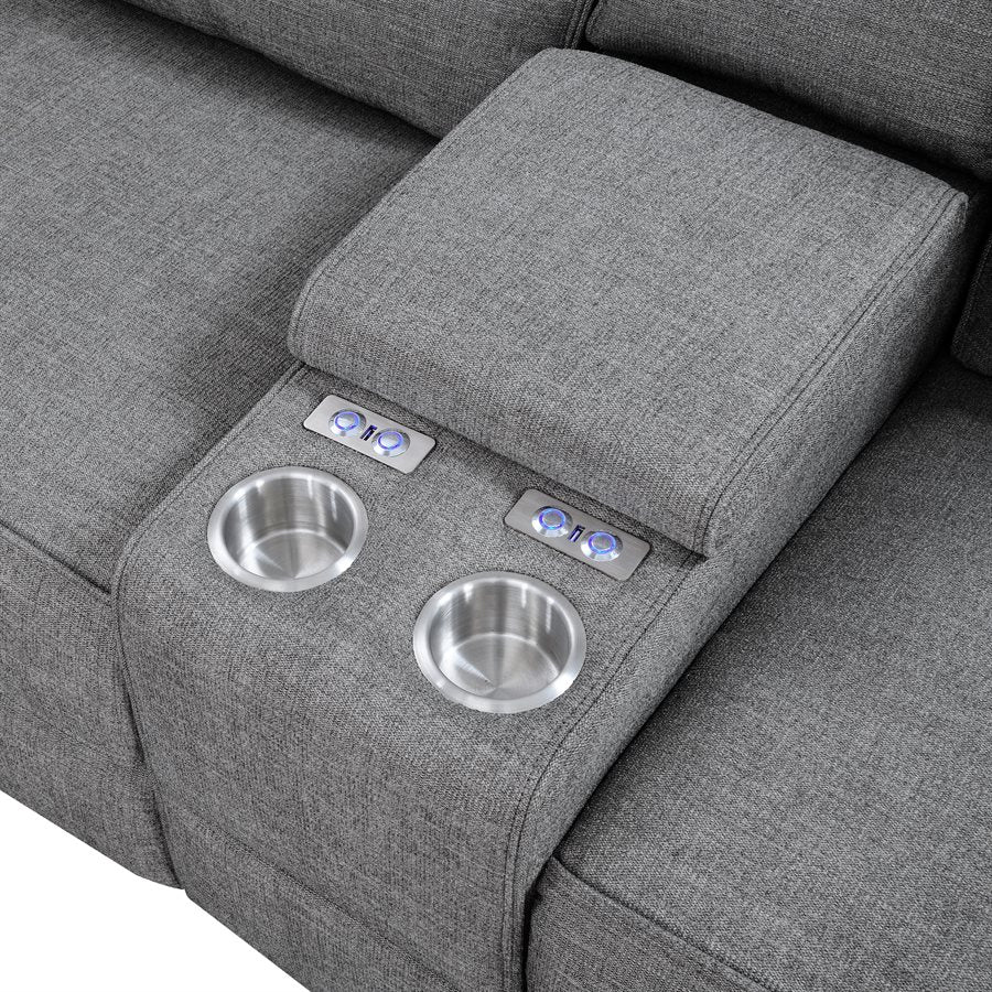 MEDFORD-3PC 3-POWER RECLINING SECTIONAL-CHARCOAL