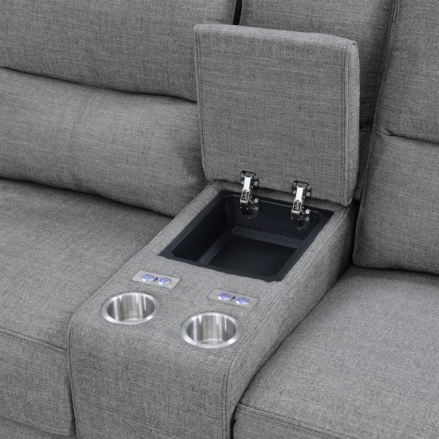 MEDFORD-3PC 3-POWER RECLINING SECTIONAL-CHARCOAL