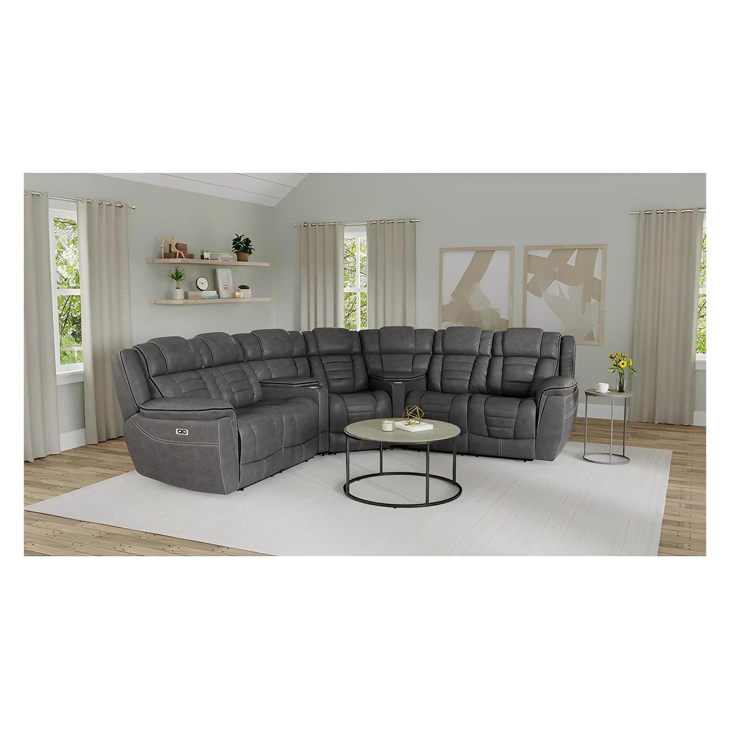 ROSENBERG 5PC DUAL POWER RECLINING SECTIONAL