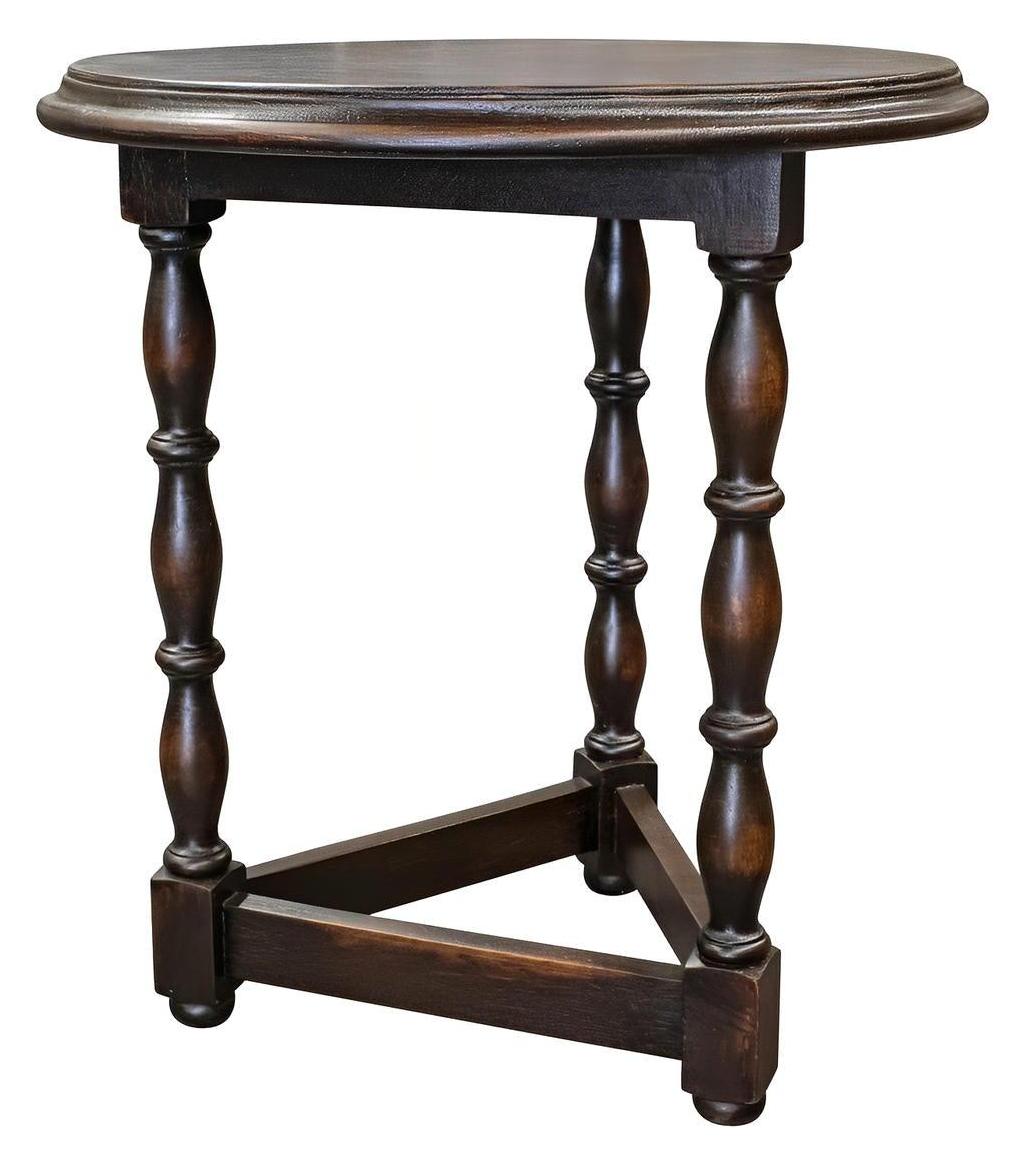 Trevoux End Tables (2-Pack), Dark Brown, Round wood top with turned pedestal legs