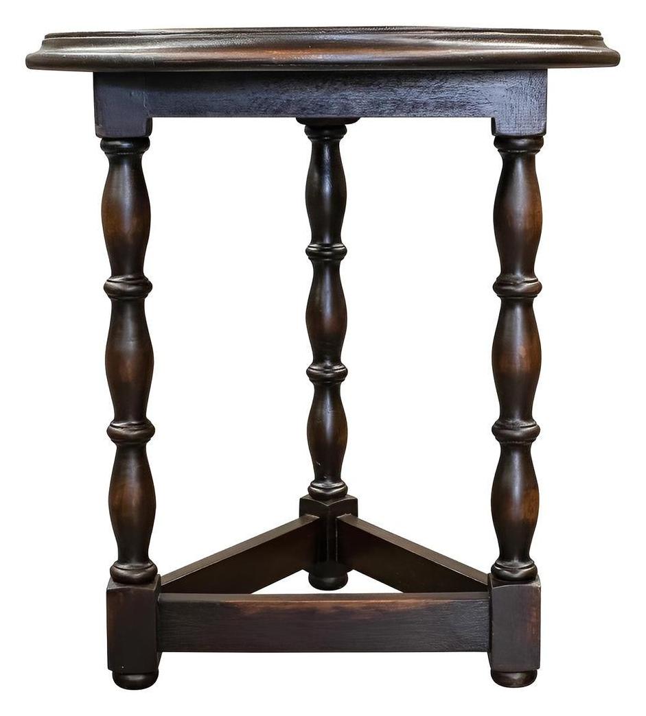 Trevoux End Tables (2-Pack), Dark Brown, Round wood top with turned pedestal legs
