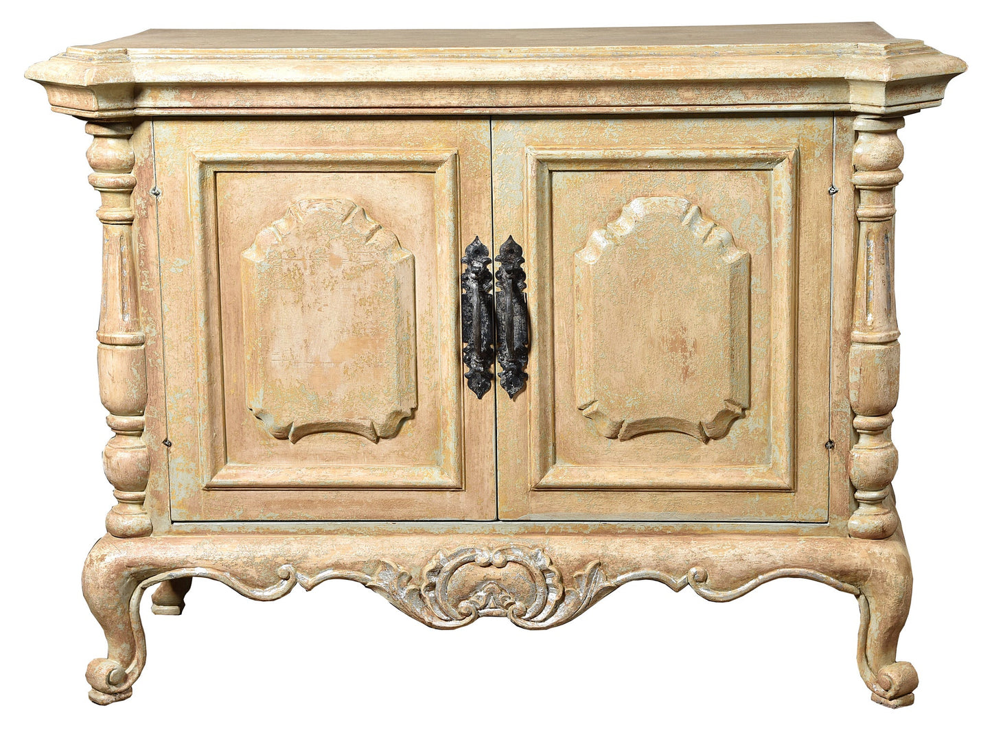 Durtal Ivory Distressed Dining Buffet, Lyon Palatial Handcrafted Vintage Charm