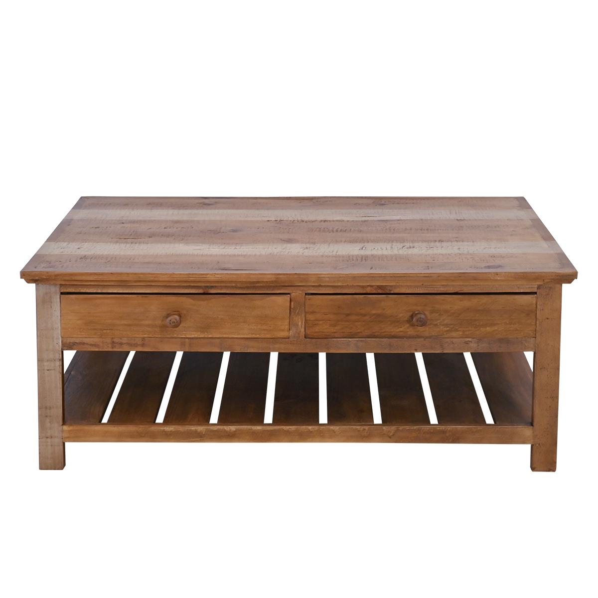 Maple Canyon Coffee Table with Storage Drawers | 20 x 29.5 x 50
