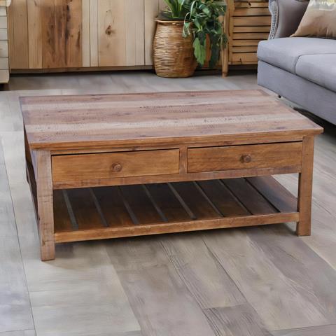 Maple Canyon Coffee Table with Storage Drawers | 20 x 29.5 x 50